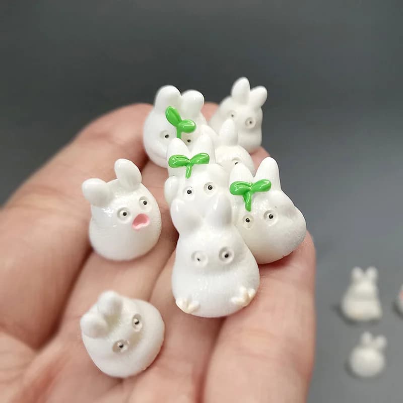 5/12pcs Little Luminous White Elk Green Leaf Fairy Garden Miniature Toy Unique creativity Decoration DIY Handicraft Accessories - 4