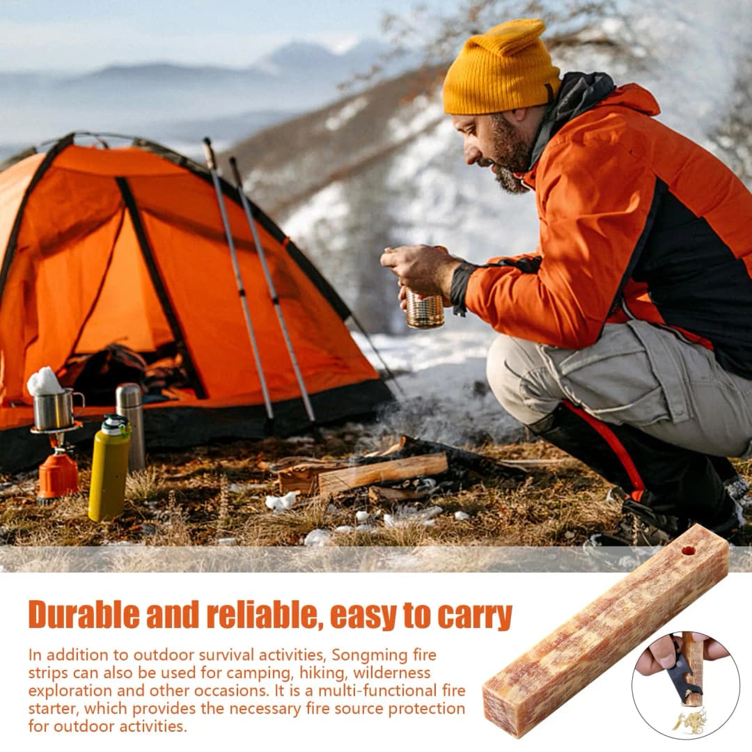Rafford 2Pcs Pure natural ignition matches pine wood kindling matches outdoor fire making tools outdoor camping survival tools - 4