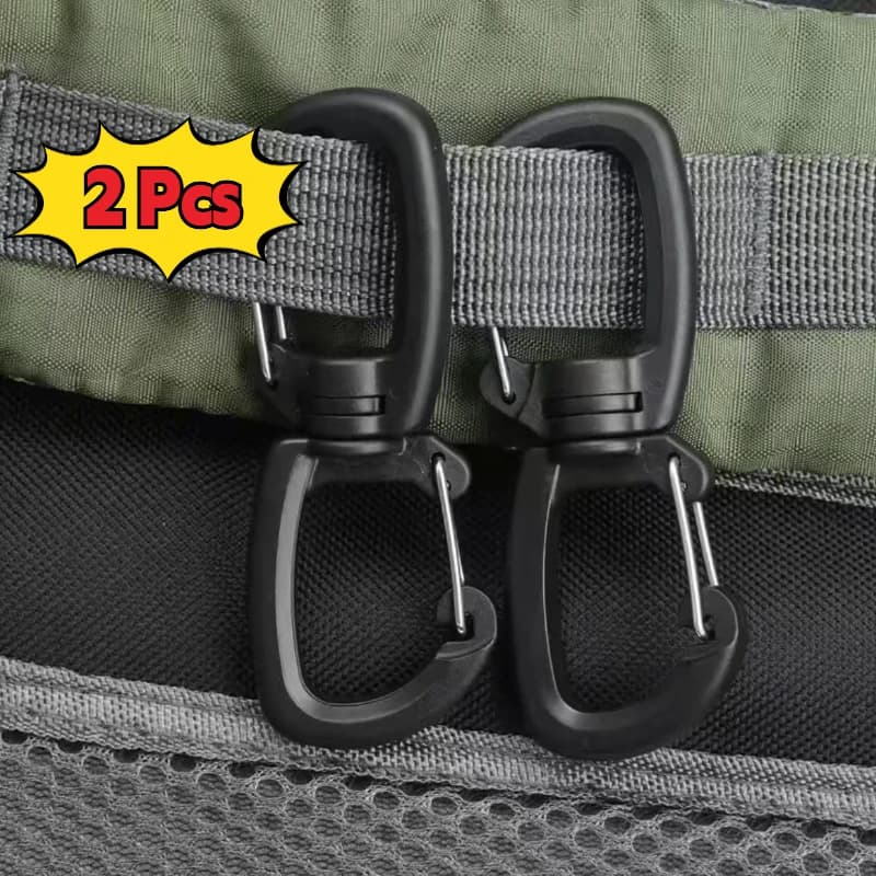 360 Rotating Double Carabiner Outdoor Swivels Clip Portable S Chain Hook Camping Double Hook Backpacks Keychains Carabiner
