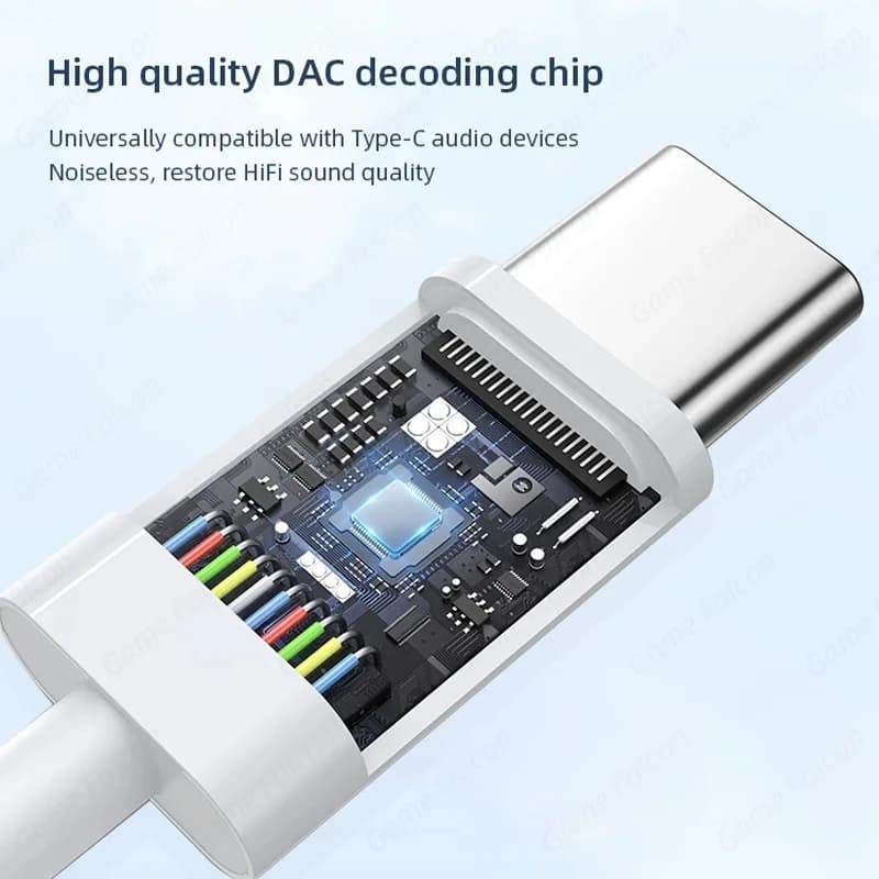 سماعات سلكية USB Type C لهواتف سامسونج جالاكسي S25 وS24 وS23 وS22 وS21 Ultra، A53 وA52 وA54 ونوت 20، مع مقبس 3.5 ملم - 6