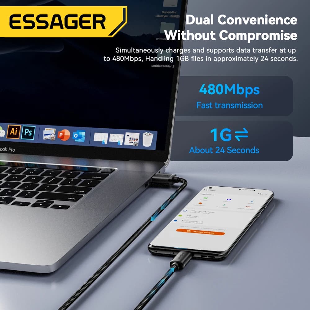 Essager Micro USB Cable Fast Charging Data Cable For Xiaomi Realme Huawei OPPO Samsung Mobile Phone Charger Cord  USB Micro Wire - 6