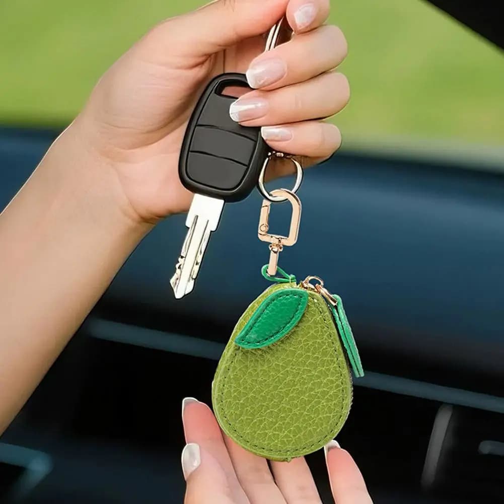 Fruit Coin Purse Cherry Blueberry Design Fruit Charm Coin Purse Cute PU Leather Pendant Keychain Earphone Bag Mini Storage Bag - 2