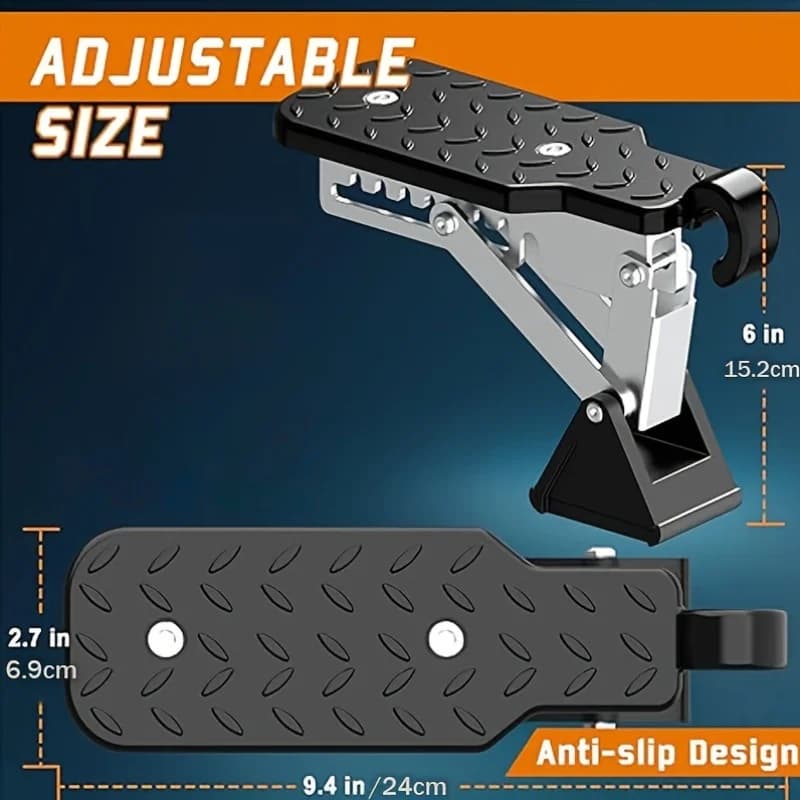 Chrome-Plated Aluminum Alloy Car Foot Pedal Step Board with Hook, Universal Vehicle Auxiliary Running Boards for Easy Access - 4