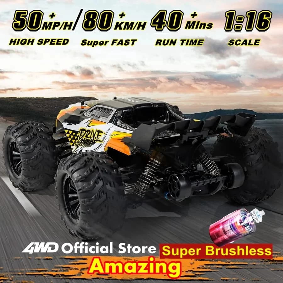 سيارة تحكم عن بعد 4WD للطرق الوعرة 4x4 سيارة RC عالية السرعة شاحنة باجي سوبر بدون فرشاة 50 أو 80 كم/ساعة سباق الانجراف السريع لعبة هدية - 5