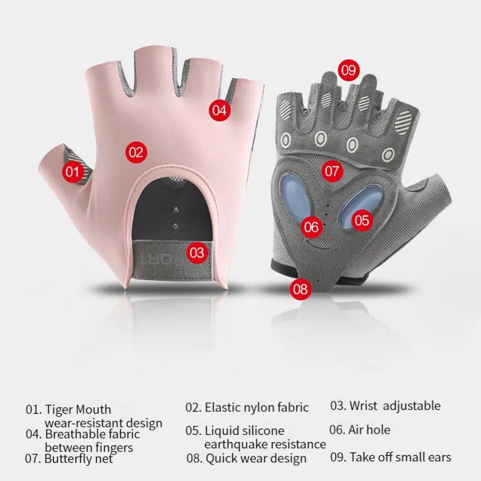 زوج من قفازات الجيم لبناء الجسم والتدريب واللياقة البدنية، قفازات رياضية لرفع الأثقال مقاومة للانزلاق مناسبة لليوغا - 3