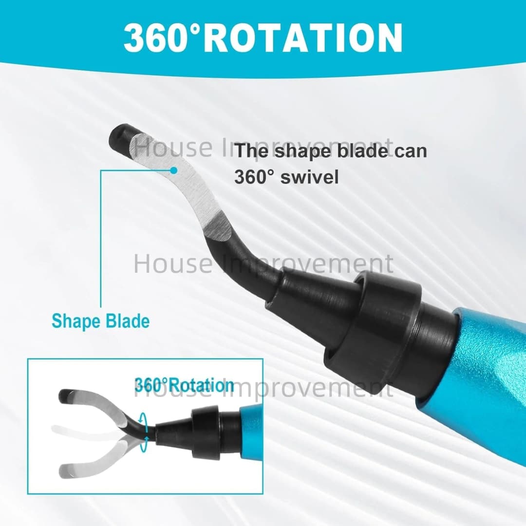 Deburring Tool Set with 11pcs High Speed Steel Swivel Blades Burr Removal Tool for Metal Resin PVC Pipes Copper Plastic Aluminum - 2