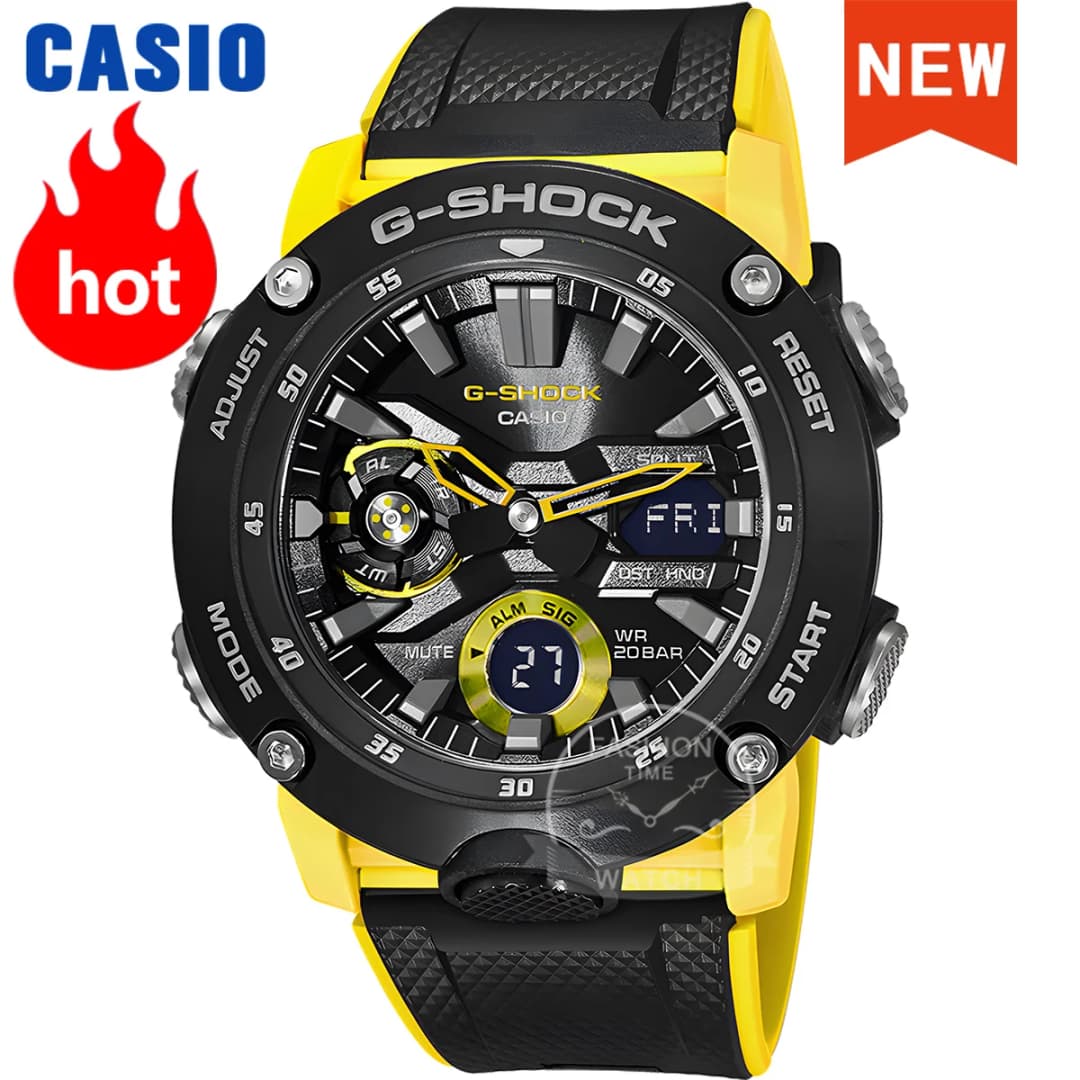 Casio watch for men g shock Farmhouse oak Octagonal movement waterproof electronic Double display digital watch
