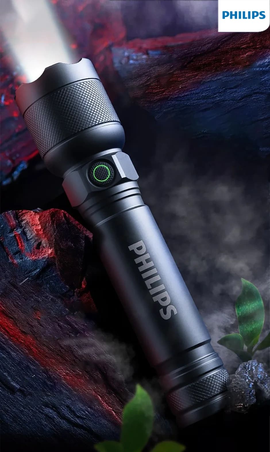 Philips 2pcs Strong Light Flashlight USB Rechargeable flashlight Lamp Portable Ultra Bright Long-range Outdoor Led Flashlights