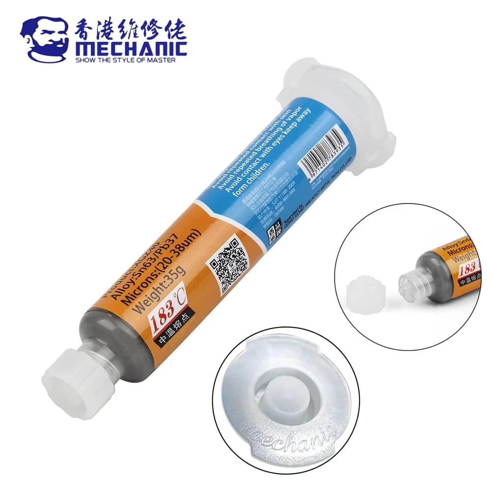 MECHANIC XGZ40 معجون لحام قصدير 10cc، نقطة انصهار 183℃، حقنة لحام، تدفق لحام متقدم لإصلاح لوحات PCB ورقائق SMD - 2