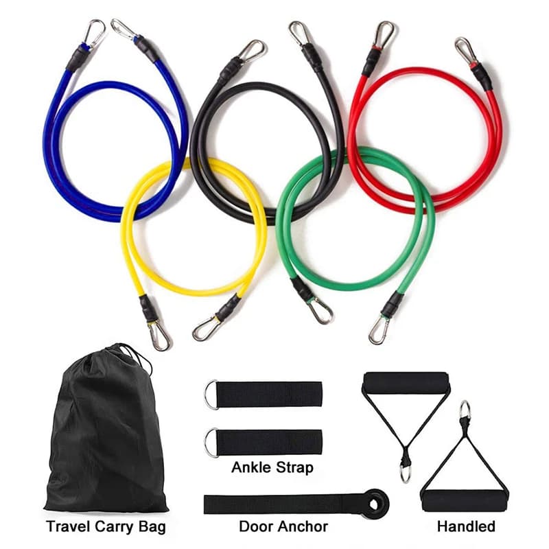 11pcs/Set Pull Rope, Resistance Bands, Portable Fitness Equipment, Ankle Strap, Chest Expander, Elastic Exercise Band - 6