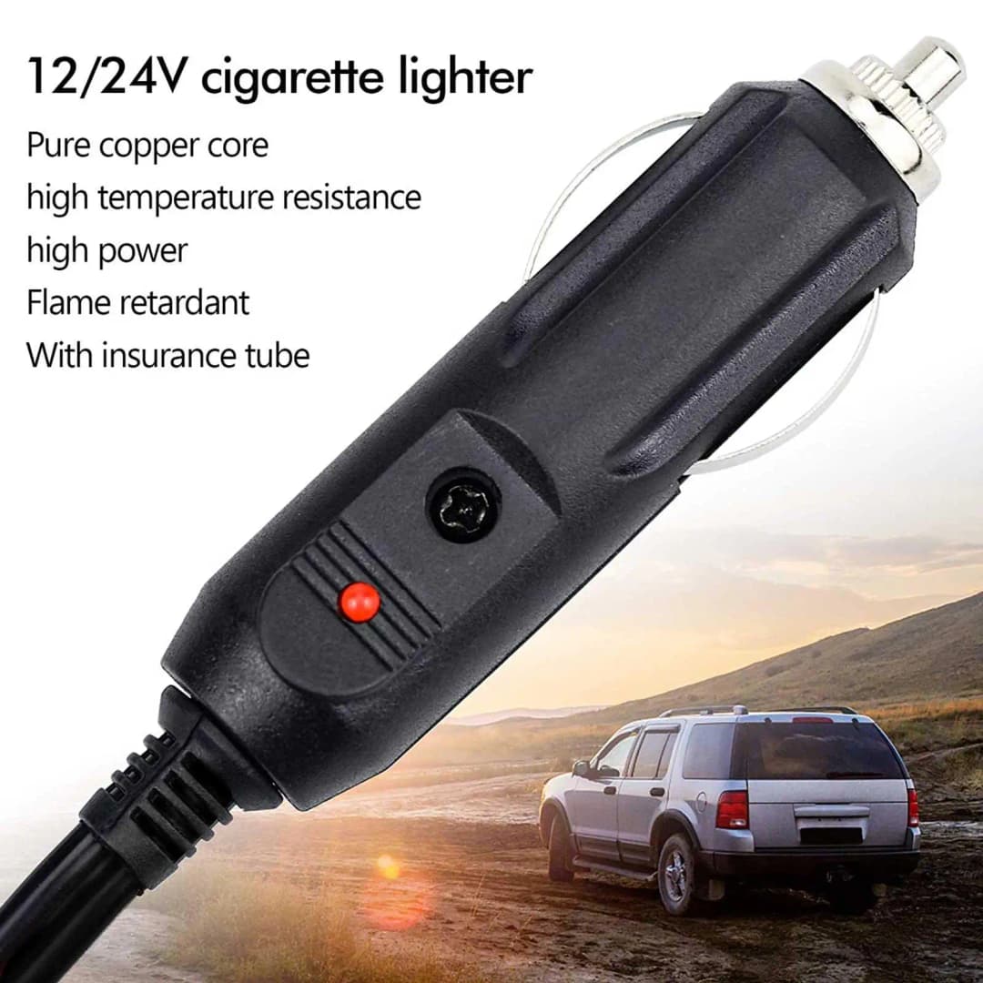 12V To 24V Car Cigarette Lighter Plug Male Head With Indicator Light Vehicle Electrical Cigarette Lighter Plug Charger Adapter - 2