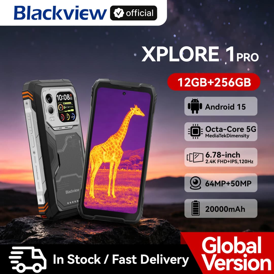 Blackview XPLORE 1 Pro 5G Rugged Smartphone, 20000mAh Battery,Dimensity 7050 6nm,16GB RAM, 512GB ROM ,Android15 NFC Phone 6.78"