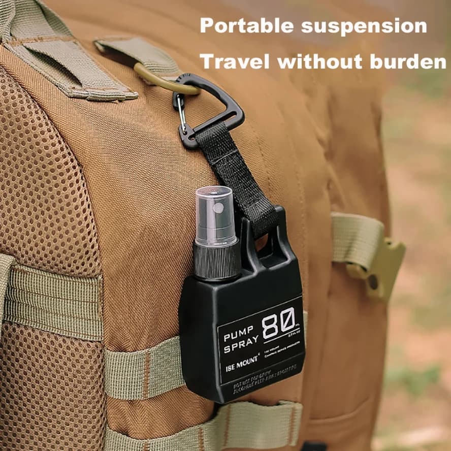 80ml Pump Spray Bottle Portable Empty Cosmetic Containers with Buckle Alcohol Perfume Refillable for Outdoor Camping HikingBlack - 5