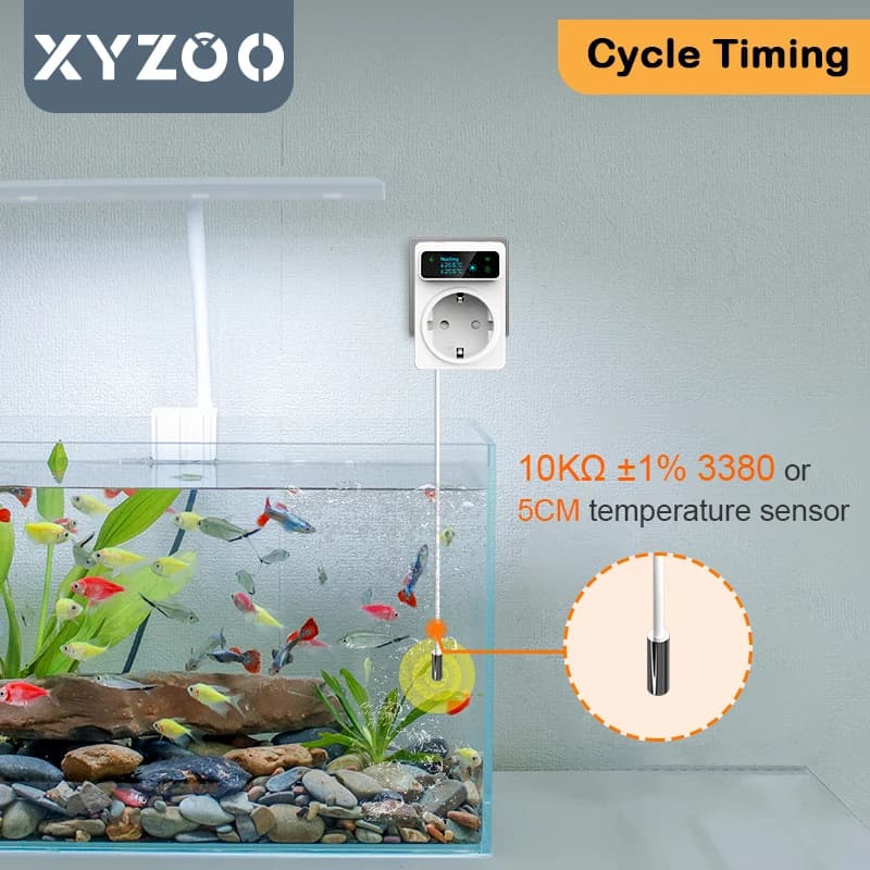 مقبس ذكي تيا واي فاي ترموستات 220V للتحكم في درجة الحرارة لتدفئة وتبريد الأرضيات مع دعم التحكم الصوتي لأليكسا وجوجل هوم - 4