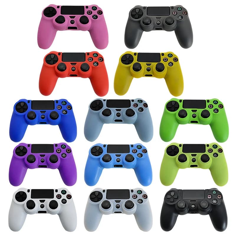 غطاء تحكم واقي من السيليكون الناعم للبلاي ستيشن 4 ، تحكم في الجلد ، جراب لوحة ألعاب مع أغطية قبضة عصا التحكم - 5