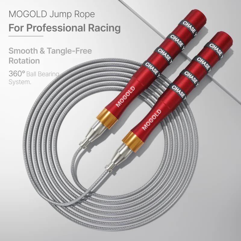MOGOLD Professional Wear-resistant PVC Jump Rope – Non-slip Silicone Handles, Aluminum Alloy Shaft & High-speed Silent Bearings - 2