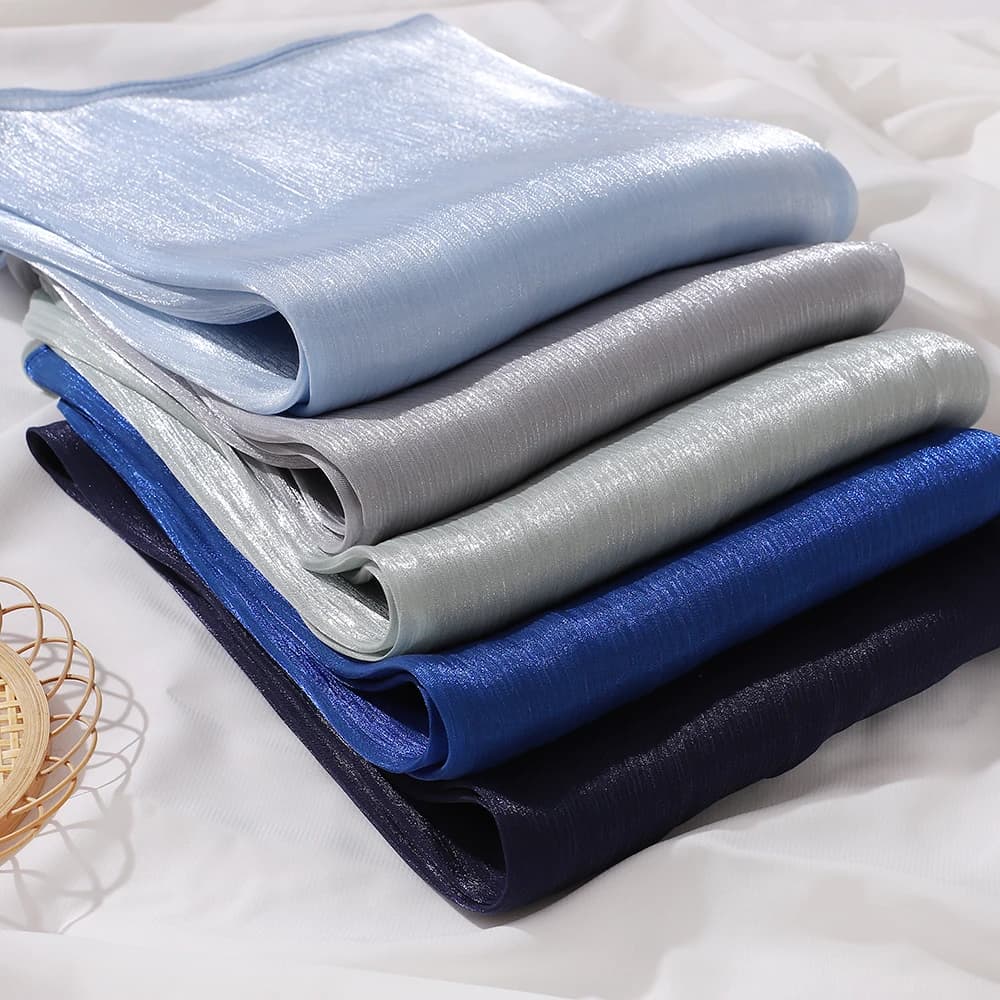 أحدث شال ماليزيا المرأة مطوي بريق شال عادي مسلم مطوي لامع الشيفون الحجاب شال - 5