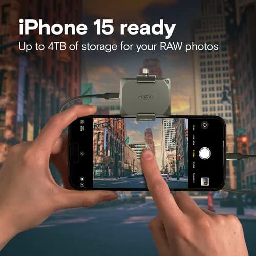 قرص صلب خارجي محمول كروشيال X9 برو بسعة 1 تيرابايت، سرعة كتابة تصل إلى 1050 ميجابايت/ثانية، منفذ USB-C 3.2، لون أسود - 3