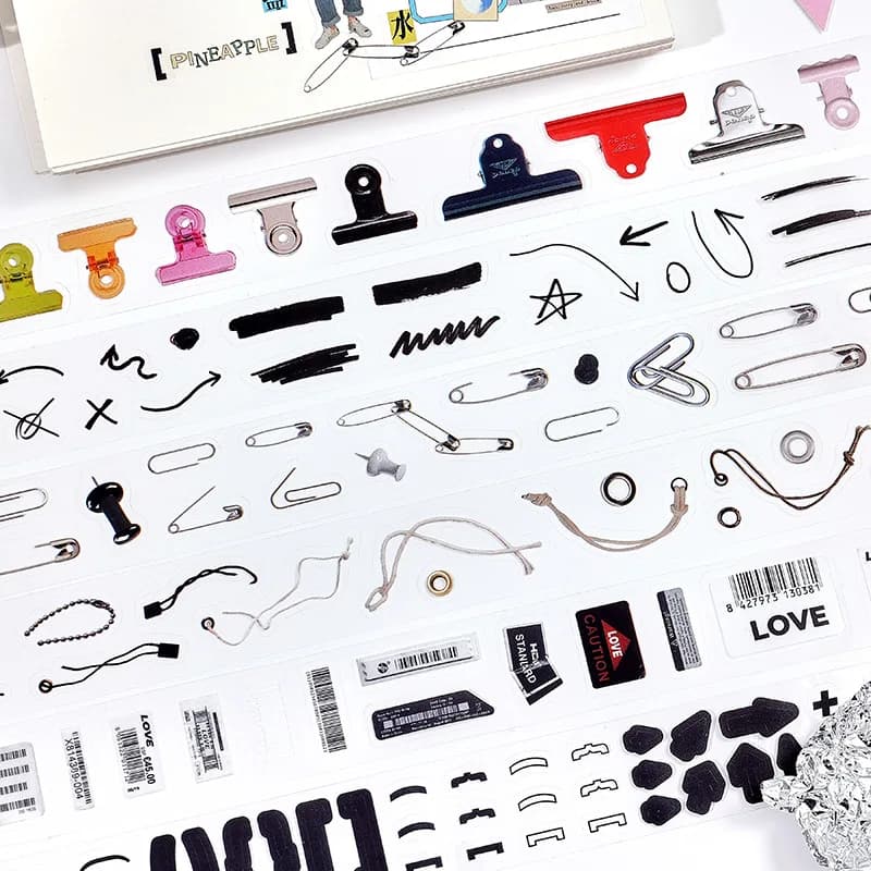 ملصقات تزيين لاصقة لتجميع القصاصات والدفاتر اليابانية، قطعة واحدة لكل مجموعة - 2