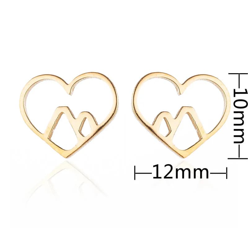 Casual Sport Stainless Steel Mountain Peak Earring for Women Hiking Pole Ear Jewelry Outdoor Sports Earrings Gifts Accessories - 2