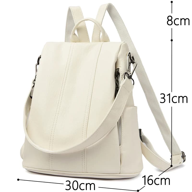 NEW Anti theft Backpack Purses High Quality Soft Leather Female Vintage Bag School Bags Travel Bagpack Ladies Bookbag Rucksack - 3