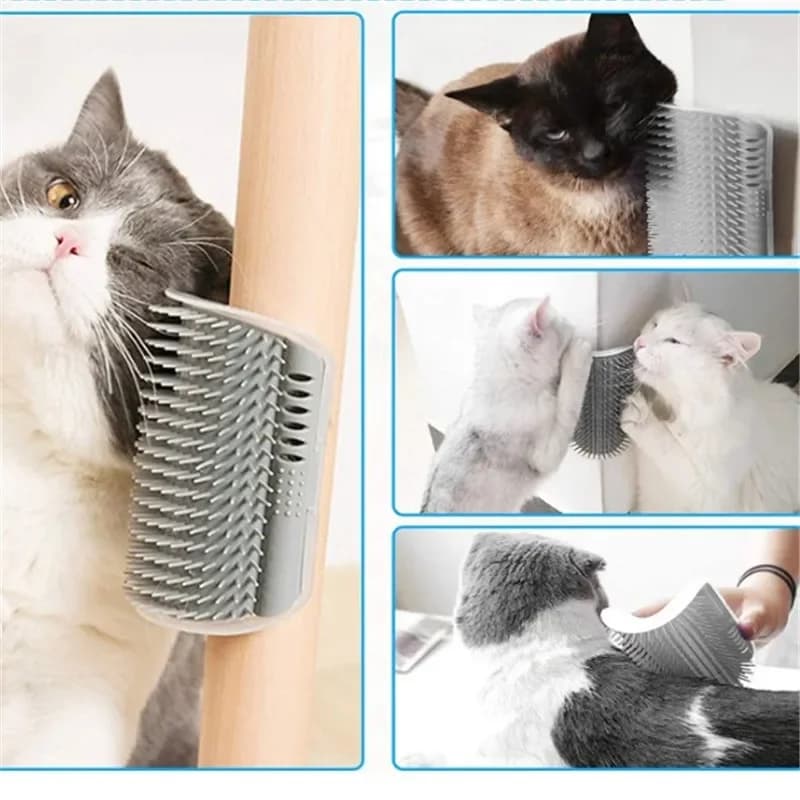 Cat Corner Scratcher with Catnip Self Grooming Toy for Scratching Relieving Boredom Supplies Durable Interactive Wall Mountable - 3