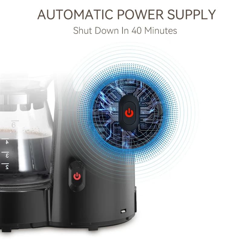 HiBREW 3 في 1 ماكينة قهوة أمريكية بالتنقيط ماكينة قهوة زجاجية بغطاء إبريق شاي ساخن 750 مل H12 - 6