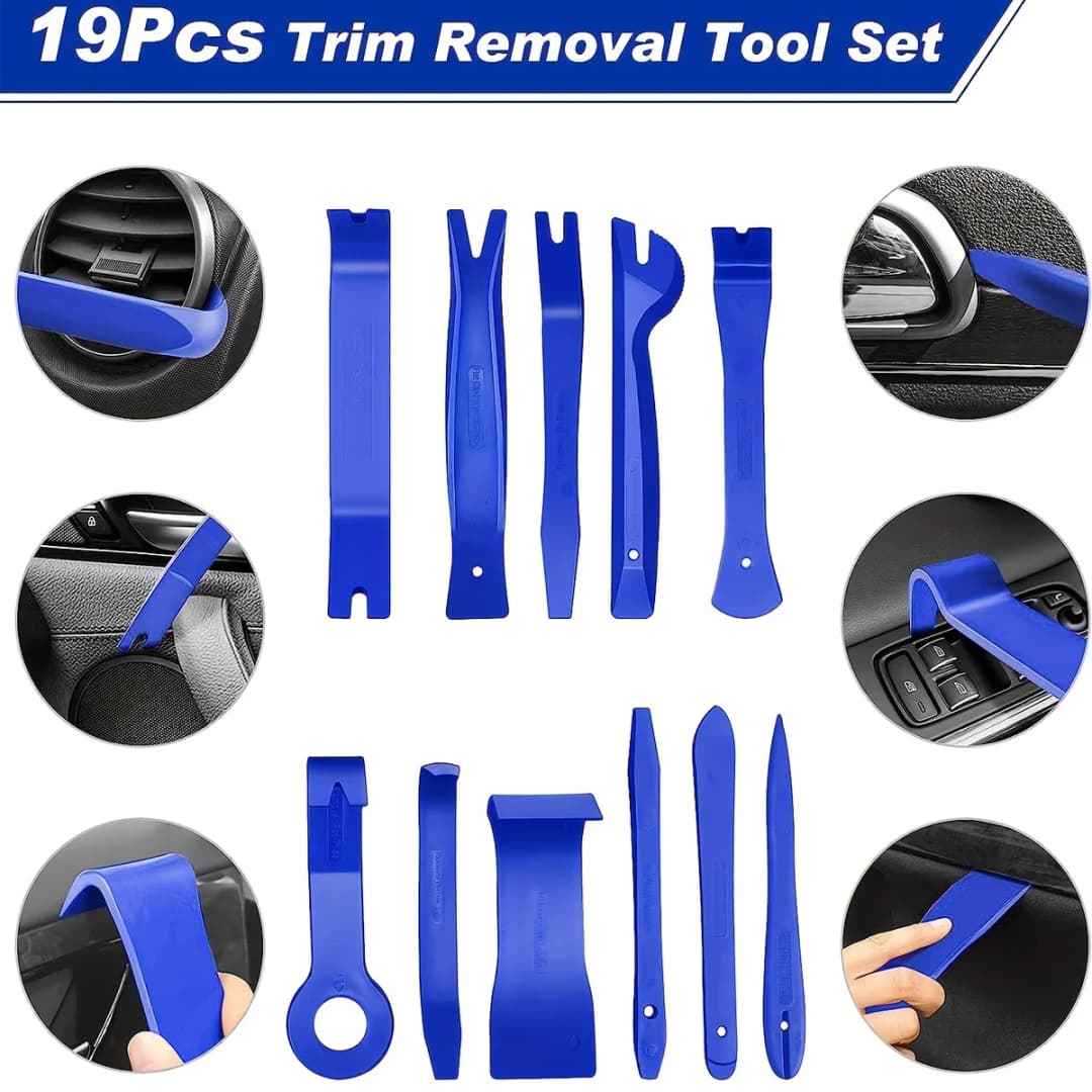 19Pcs Trim Removal Tool Set & Clip Plier Upholstery Remover Nylon Car Panel Removal Set with Portable Storage Bag - 5