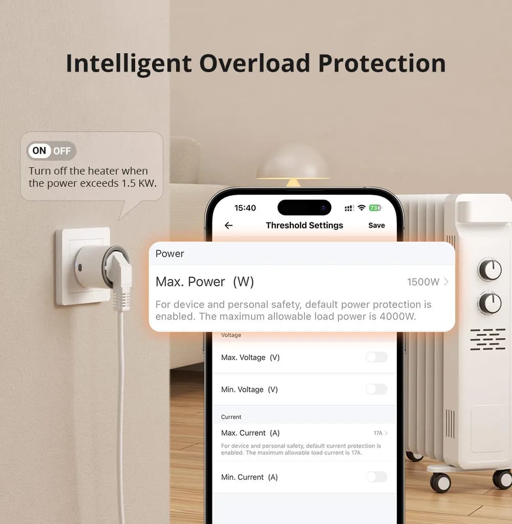 SONOFF S60ZB EU/UK iPlug Zigbee Smart Plug ZIgbee Router Device Overload Protection ENergy Monitoring Timer Control via Alexa - 5