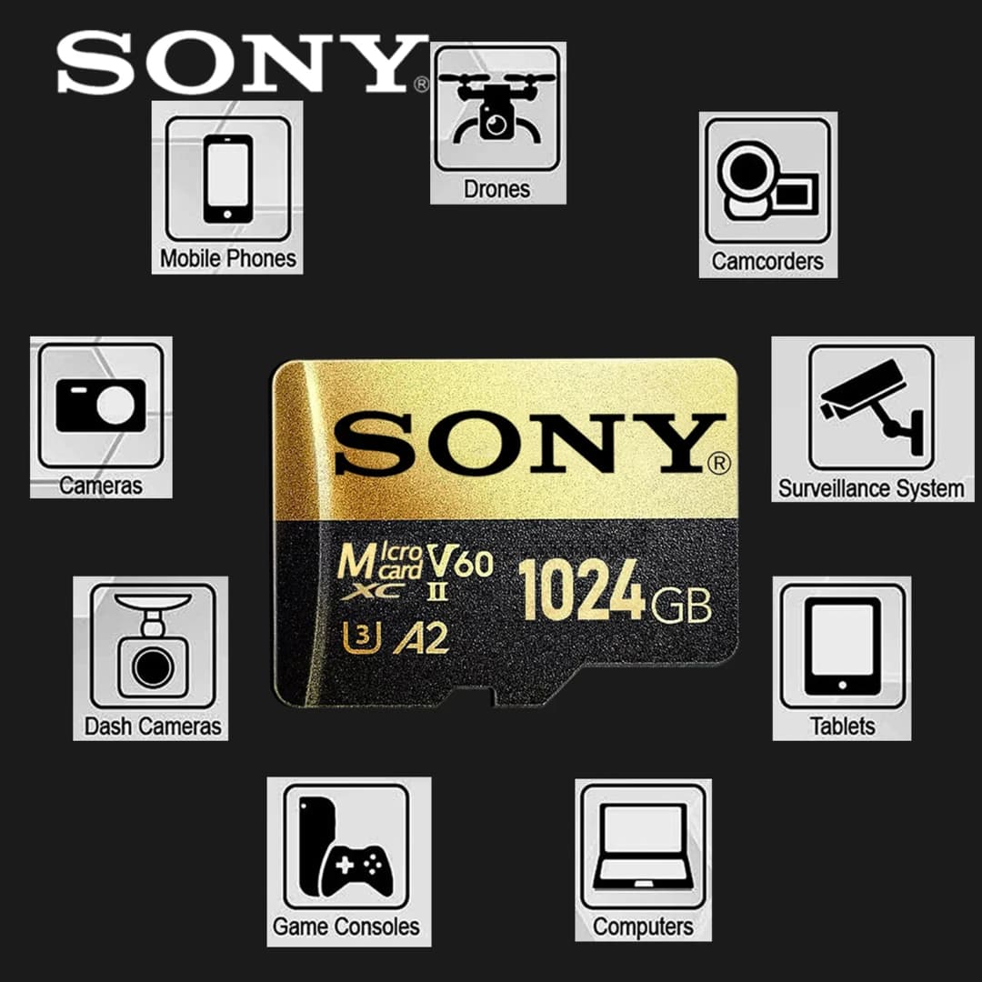 بطاقة ذاكرة Sony مايكرو TF SD 1024GB فئة 10 256GB 128GB 64GB U3 4K عالية السرعة - 6