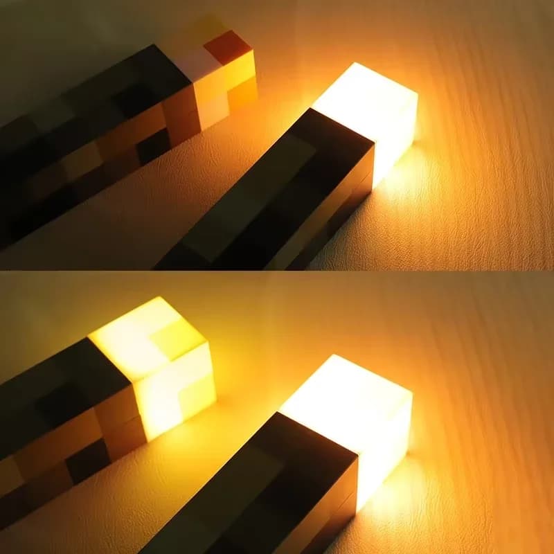 11.5 Inch Brownstone Torch Led Night Lights USB Rechargeable Table Light Game Room Decoration Lamp Kids Birthday Gifts Toy Lamps - 3