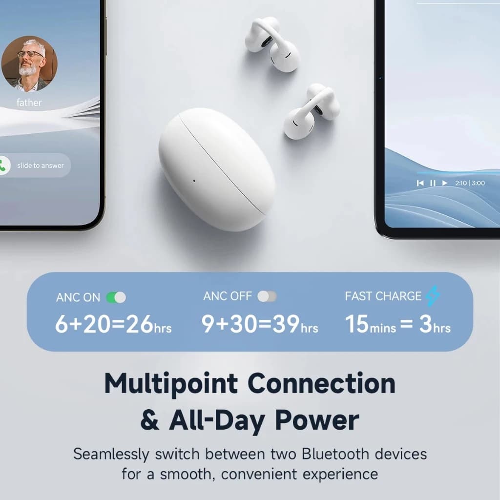 سماعات أذن إديفاير لولي كليب مفتوحة الأذن لاسلكية TWS بلوتوث 5.4 هاي-ريز LDAC ANC تكييفي اتصال متعدد النقاط IP56 - 6