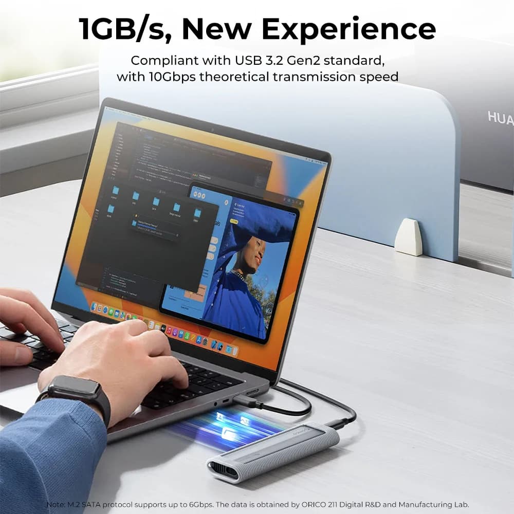 ORICO 1.8" M.2 SSD Enclosure 4/8TB Aluminum alloy ABS SSD Case 10Gbps M.2 NVMe to USB Adapter Support UASP - 2