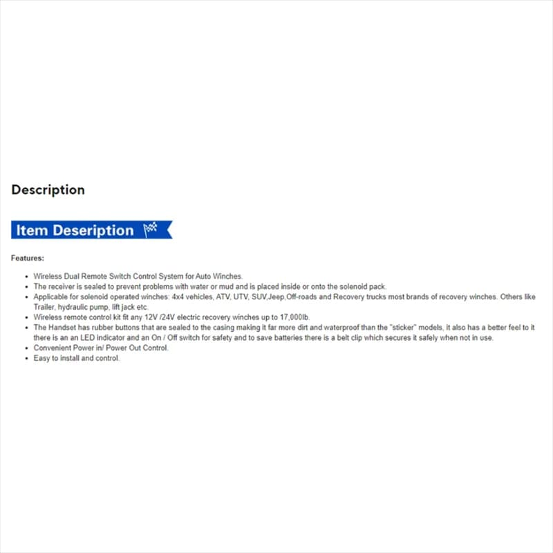 12 فولت/24 فولت الثقيلة اللاسلكية ونش التحكم عن بعد عدة مقاوم للماء سماعة ل جيب ATV على الطرق الوعرة سحب شاحنة قارب مقطورة الانتعاش - 6
