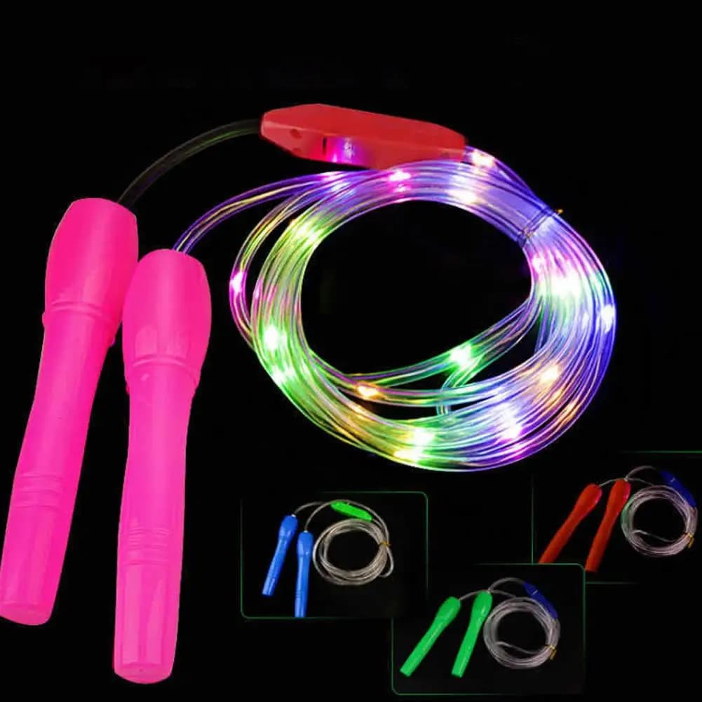 1pcs LED Luminous Jump Ropes Skipping Rope Sport Speed Ropes For Kids Night Exercise Fitness Training Light Up Led Skipping Rope