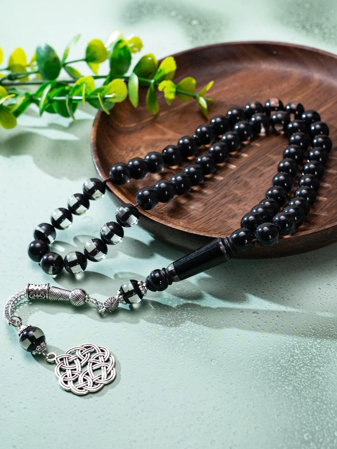 1pc 51 transparent vertical eye beads bracelet with Islamic pattern pendant, eye amulet, suitable for daily prayer Tasbīḥ - 4