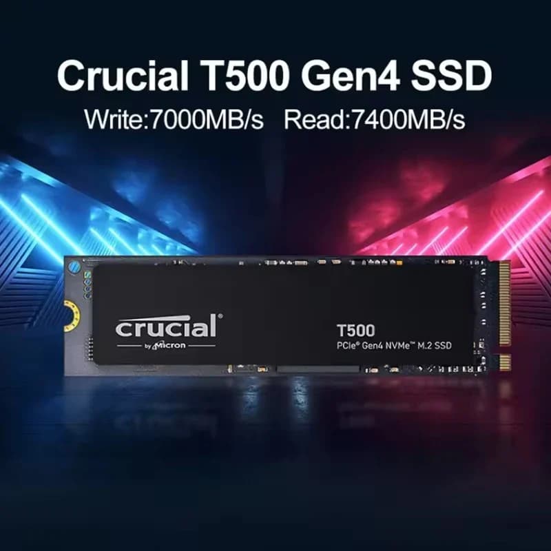 Crucial T500 1TB Gaming M.2 2280 PCIe 4.0 NVMe SSD, Max 7300MB/s, OEM CT1000T500SSD8, Works for PC, Laptop & PS5 - 3