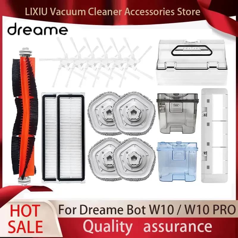 Dreame Bot W10 W10pro Vacuum Cleaner Accessories Main Side Brush HEPA Filter Mop Cloth Rag Spare Parts