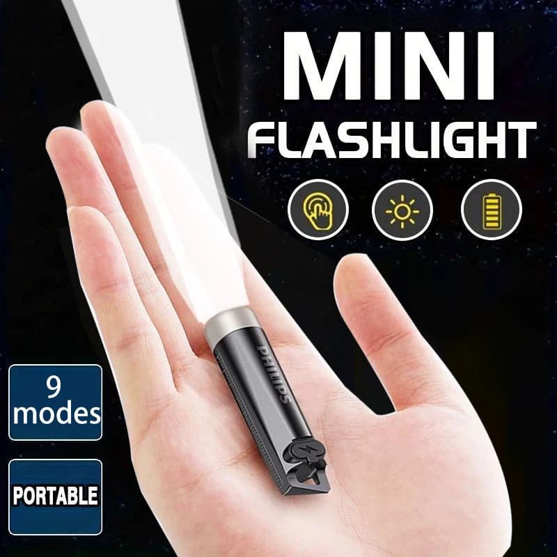 Philips كشاف SFL1121 EDC جديد 2025 قابل لإعادة الشحن LED صغير سلسلة المفاتيح للتخييم والمشي لمسافات طويلة والدفاع عن النفس محمول - 5