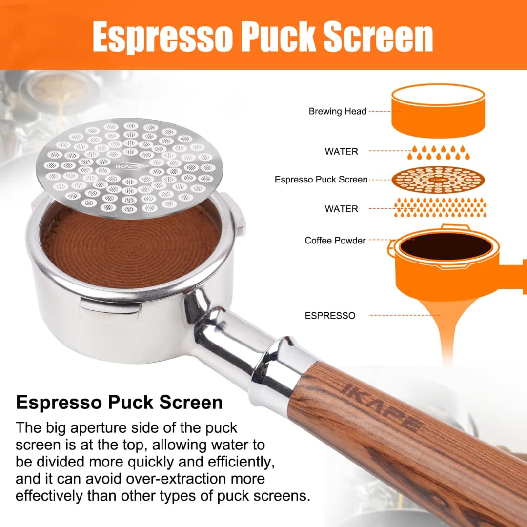 IKAPE Espresso V2Puck Screen for Coffee Brewing Precision Filter Screen Upgrade Home Barista 51/54/58MM Professional Coffee Tool - 4