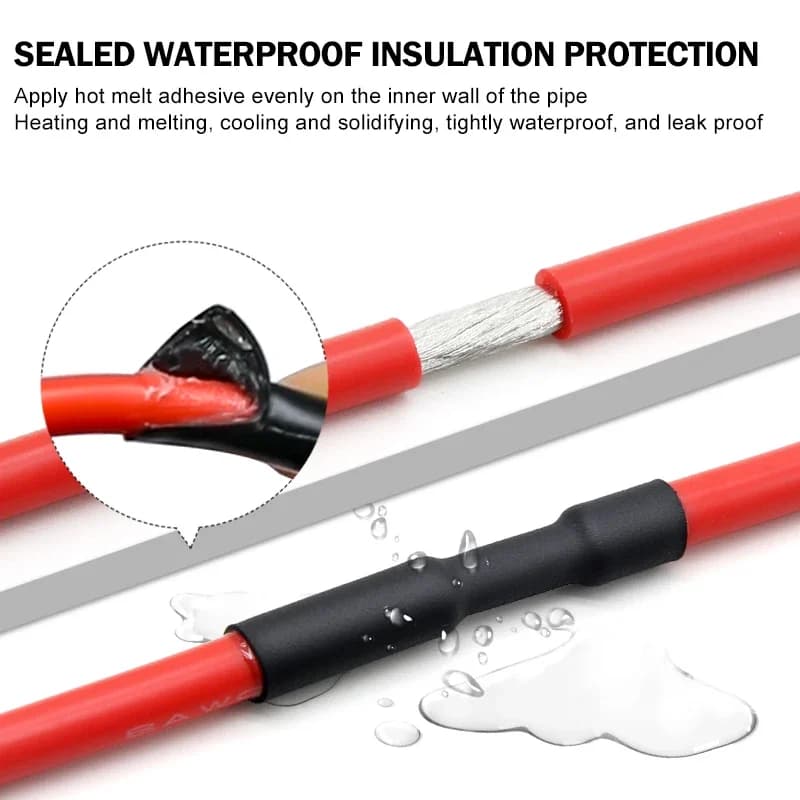 1 متر مع غراء جدار مزدوج 3:1 أنبوب انكماش حراري 1.6/2.4/3.2/4.8/6.4/7.9/9.5/12.7/30/50 ملم أنابيب قابلة للانكماش غلاف لاصق كم سلك - 4
