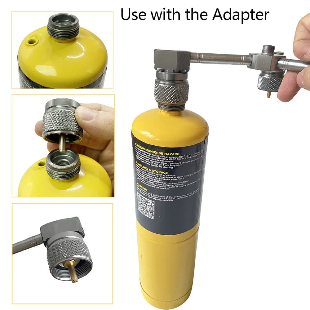 3 in 1 Butane Adapter Extension Split Furnace Adapter E-Three Outputs Gas Tank Conversion Head Gas Distributor Conversion Head - 5
