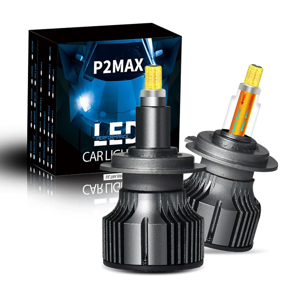 مصابيح أمامية LED بستة جوانب، 360 درجة، 150000 لومن، H1 H7 H8 H11 9005 9006 9012 CSP 72Chips*2، إضاءة 6000K، مصابيح أمامية للسيارة