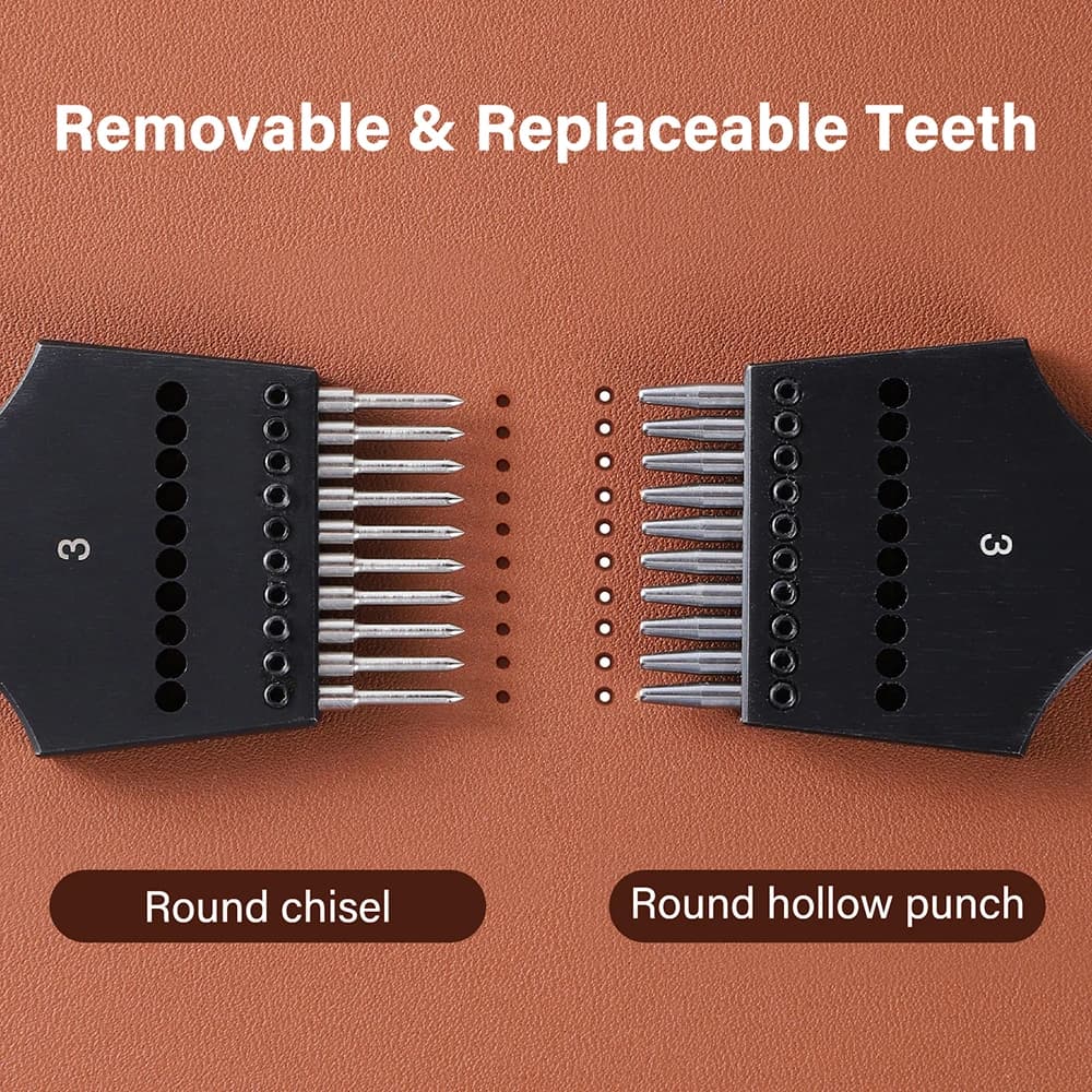 أدوات WUTA للجيل الثاني، رؤوس حادة قابلة للاستبدال، ثقب دائري قابل للإزالة، إزميل دائري، وأدوات جلدية يدوية - اصنعها بنفسك - 6