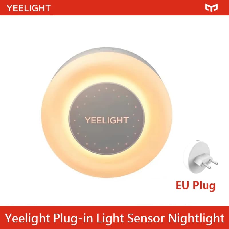 Yeelight Plug-in Light Sensor NightLight Mini Sensor Night Light Warm White 2700K Ultra Energy Efficient 0.25W 110-240V EU Plug
