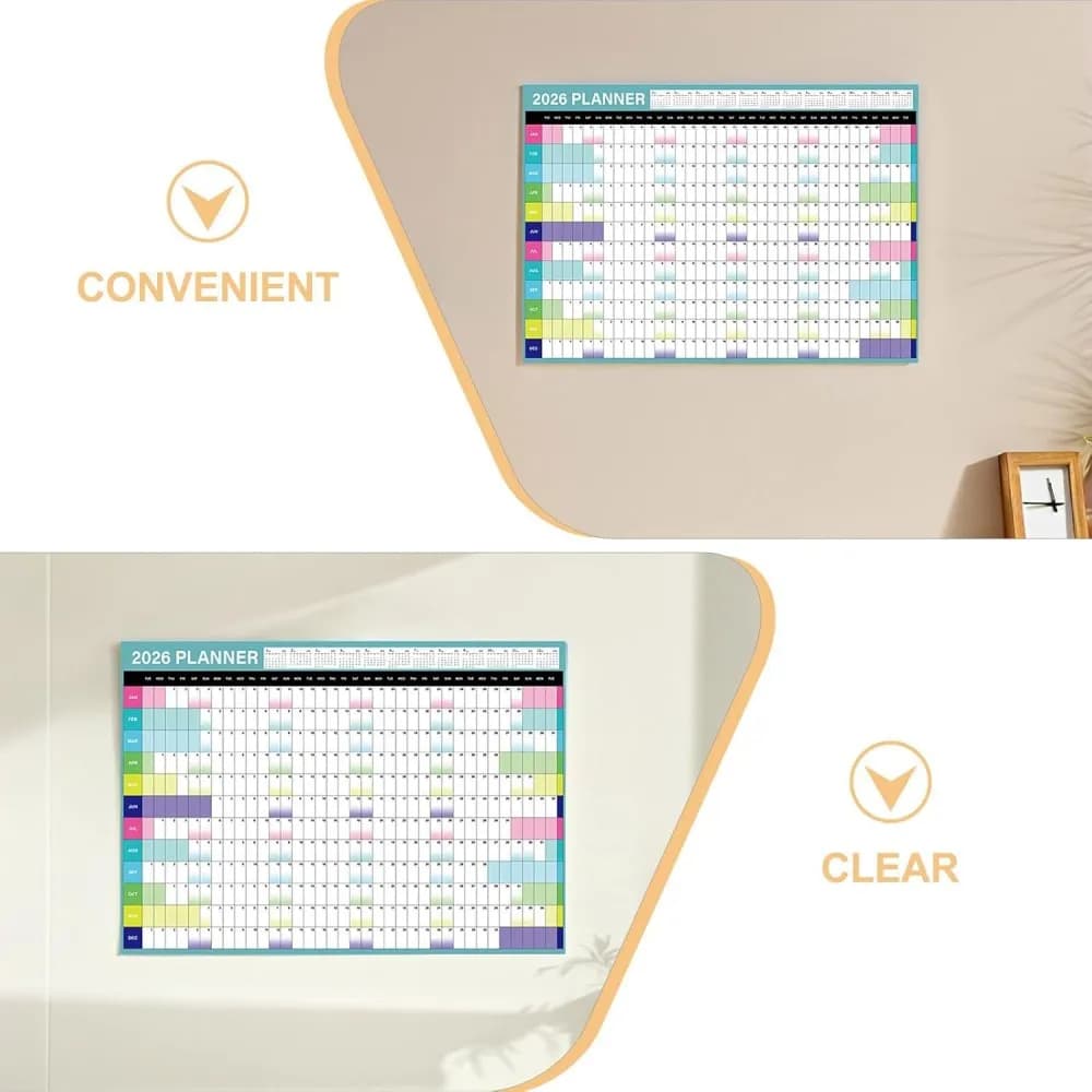 تقويم جديد 2026 تقويم حائط كبير مخطط 365 يوم ورقة قائمة المهام خطة تسجيل الدخول جدول يومي أسبوعي منظم الجدول - 4