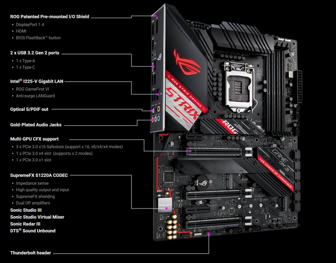 ASUS ROG STRIX Z490-H GAMING Motherboard Intel Socket LGA1200 CPU DDR4 4600(OC) memory Chipset Z490 ATX Mainboard - 2