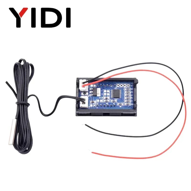 مقياس حرارة رقمي 0.56 بوصة DC 5-12V بشاشة LED حمراء زرقاء خضراء مع مجس لقياس درجة الحرارة في السيارة أو الحاضنة أو حوض السمك - 4