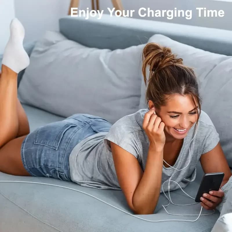 كابل شحن TPE معتمد MFi 1 قطعة 3 قطع USB A إلى Lightning سلك شاحن آيفون متوافق مع iPhone 14 13 12 11 Pro Max - 6