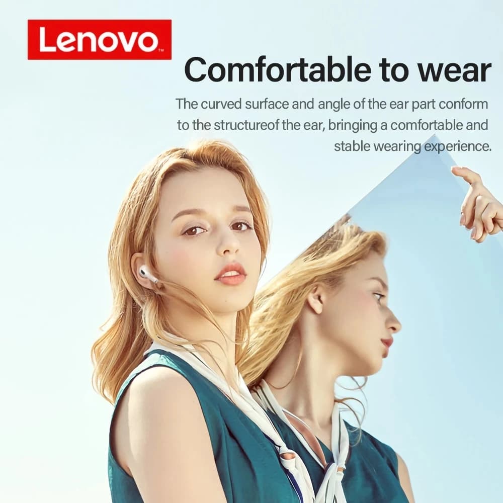 5 قطع سماعات Lenovo LP40 لاسلكية TWS بلوتوث، تحكم باللمس، سماعات رياضية ستيريو للهواتف الأندرويد - 3